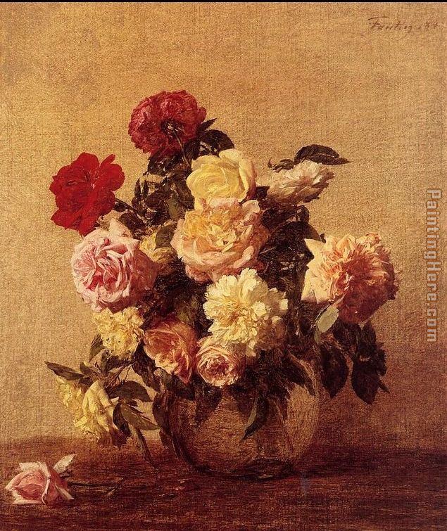 Roses IV painting - Henri Fantin-Latour Roses IV art painting